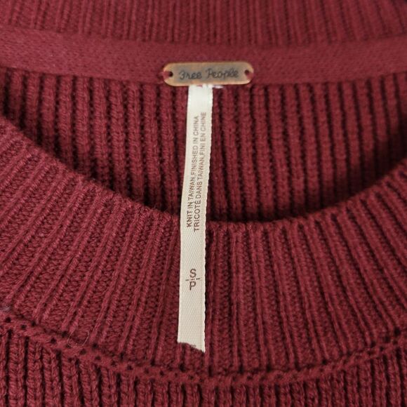 Free People East Street peach combo colorblock oversized knit sweater top - Picture 5 of 8